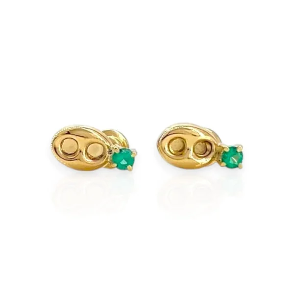 GUCCI EARRINGS WITH EMERALDS 18K GOLD