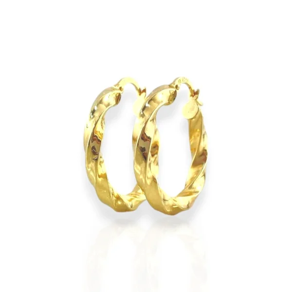 WAVY HOOP EARRINGS 18K GOLD