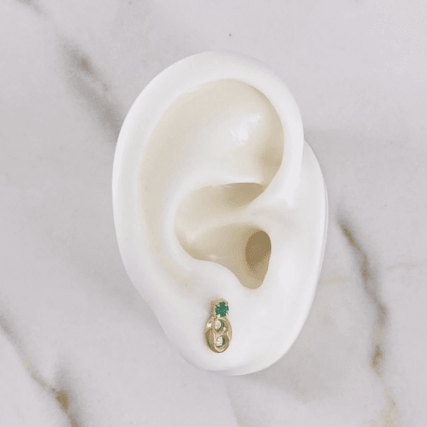 GUCCI EARRINGS WITH EMERALDS 18K GOLD - Image 3