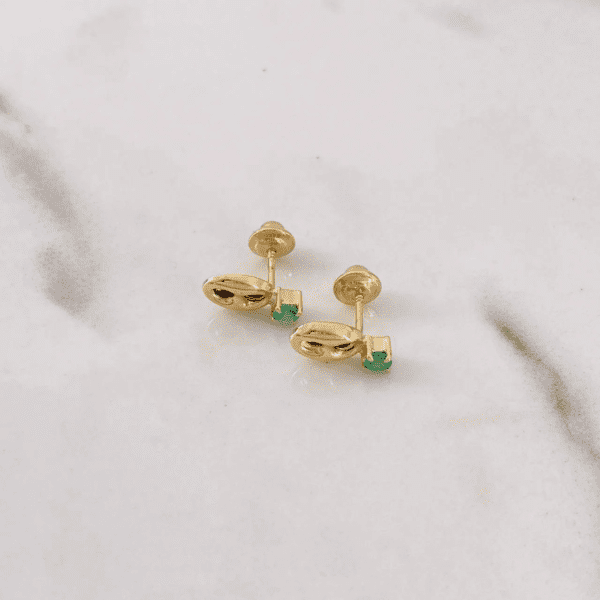 GUCCI EARRINGS WITH EMERALDS 18K GOLD - Image 2