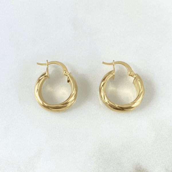 JADE HOOP EARRINGS 18K GOLD - Image 2
