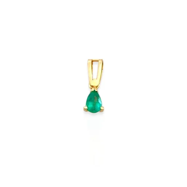 PEAR-SHAPED EMERALD PENDANT 18K GOLD