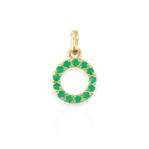 EMERALDS CIRCLE PENDANT 18K GOLD