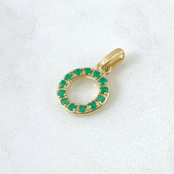 EMERALDS CIRCLE PENDANT 18K GOLD - Image 2