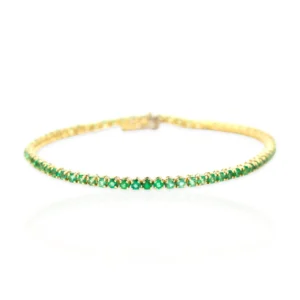 EMERALD AND GOLD TENNIS BRACELET 18K GOLD