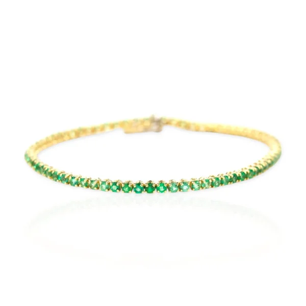 EMERALD AND GOLD TENNIS BRACELET 18K GOLD