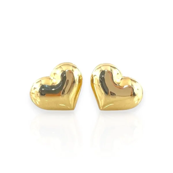PUFFY HEART EARRINGS 18K GOLD