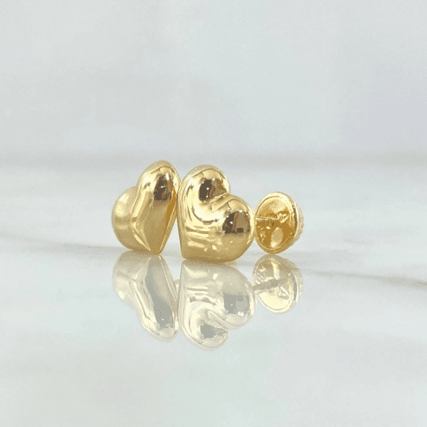 PUFFY HEART EARRINGS 18K GOLD - Image 3