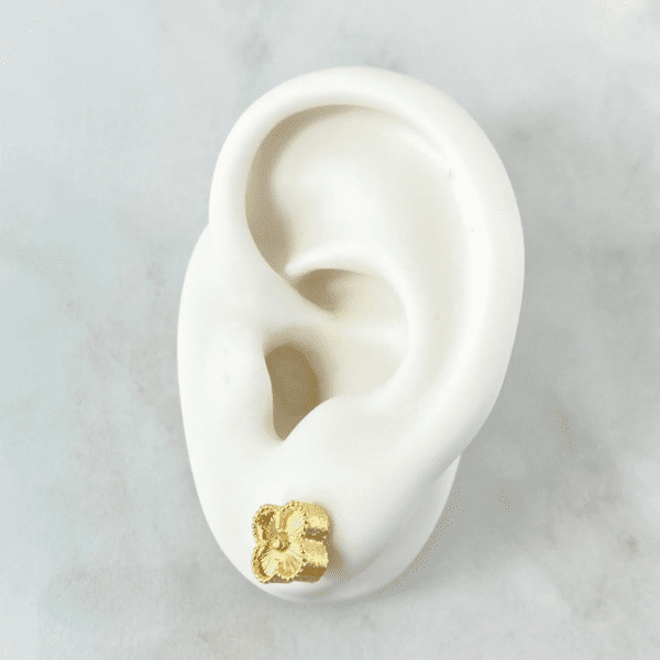 DIAMOND CLOVER EARRINGS 18K GOLD - Image 3