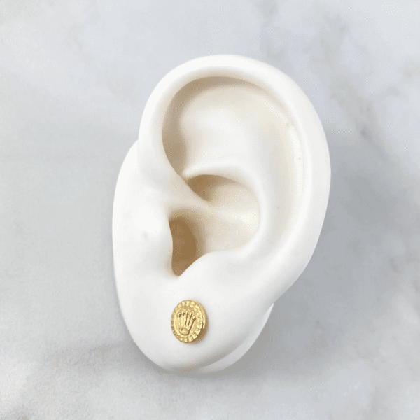 ROUND RX EARRINGS 18K GOLD - Image 3