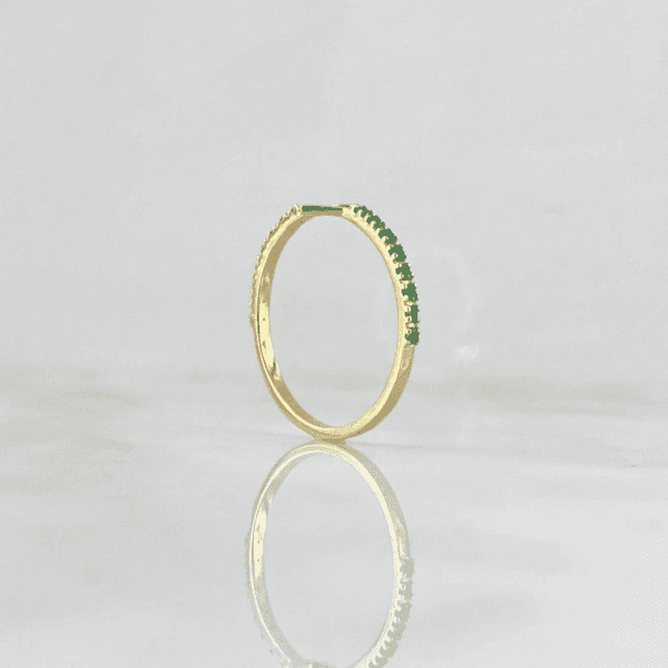 RING WITH EMERALD BASE AND HEART SILHOUETTE 18K GOLD - Image 2